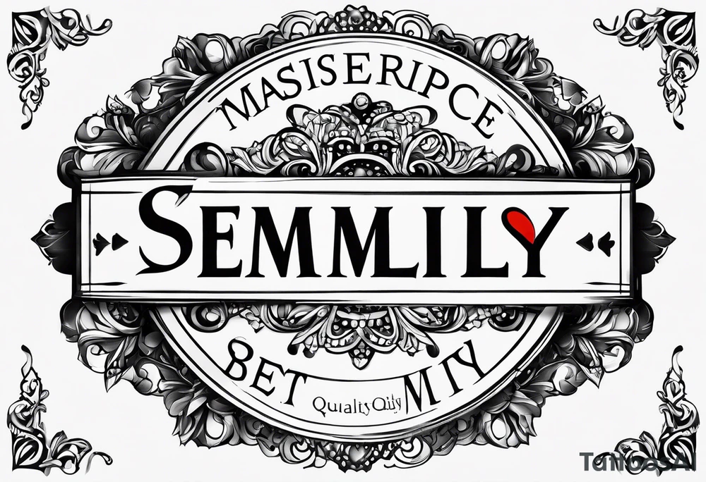 semilly name written in beautiful letters with a small heart tattoo idea