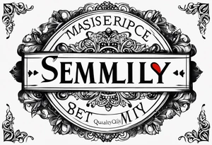 semilly name written in beautiful letters with a small heart tattoo idea