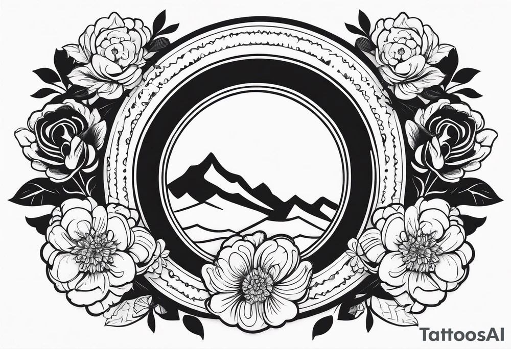 circle vignette frame surrounded by floral clouds tattoo idea circle vignette frame surrounded by floral clouds tattoo idea
