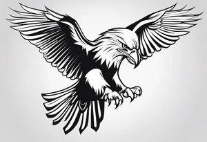 eagle full body fly down vector tattoo idea