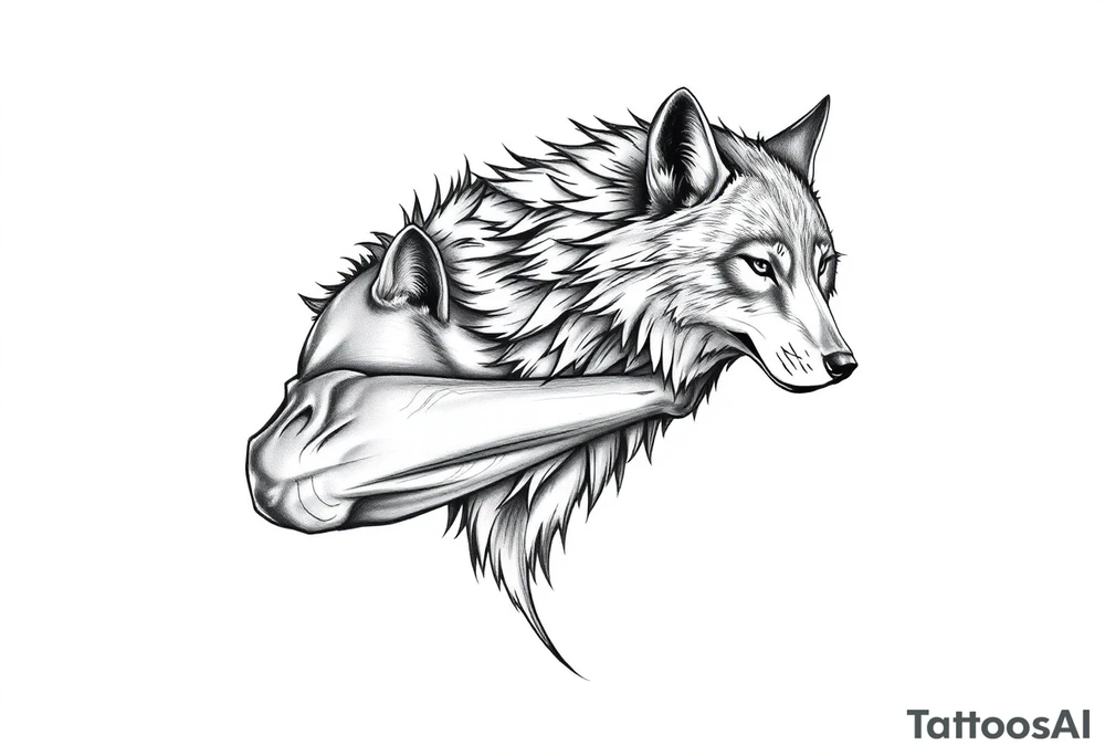 mongolian grey wolf tattoo idea