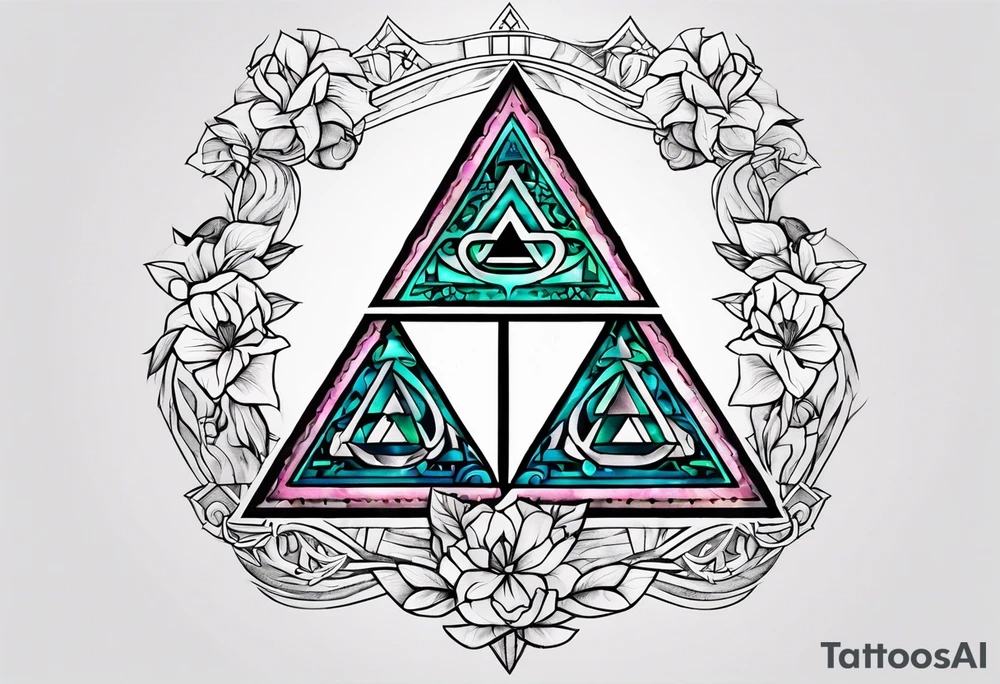 Triforce from the Zelda series highlighting courage And femininity tattoo idea