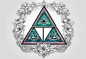 Triforce from the Zelda series highlighting courage And femininity tattoo idea