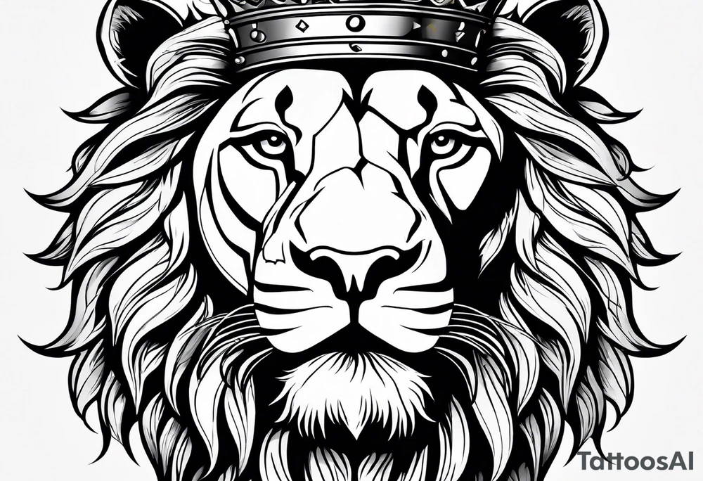 Baby Lion with crown tattoo idea