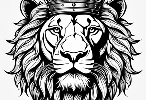 Baby Lion with crown tattoo idea