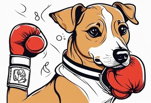 Cute Dog with boxing gloves, boxing coach tattoo idea