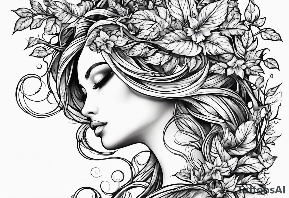 Leafy vines tattoo idea