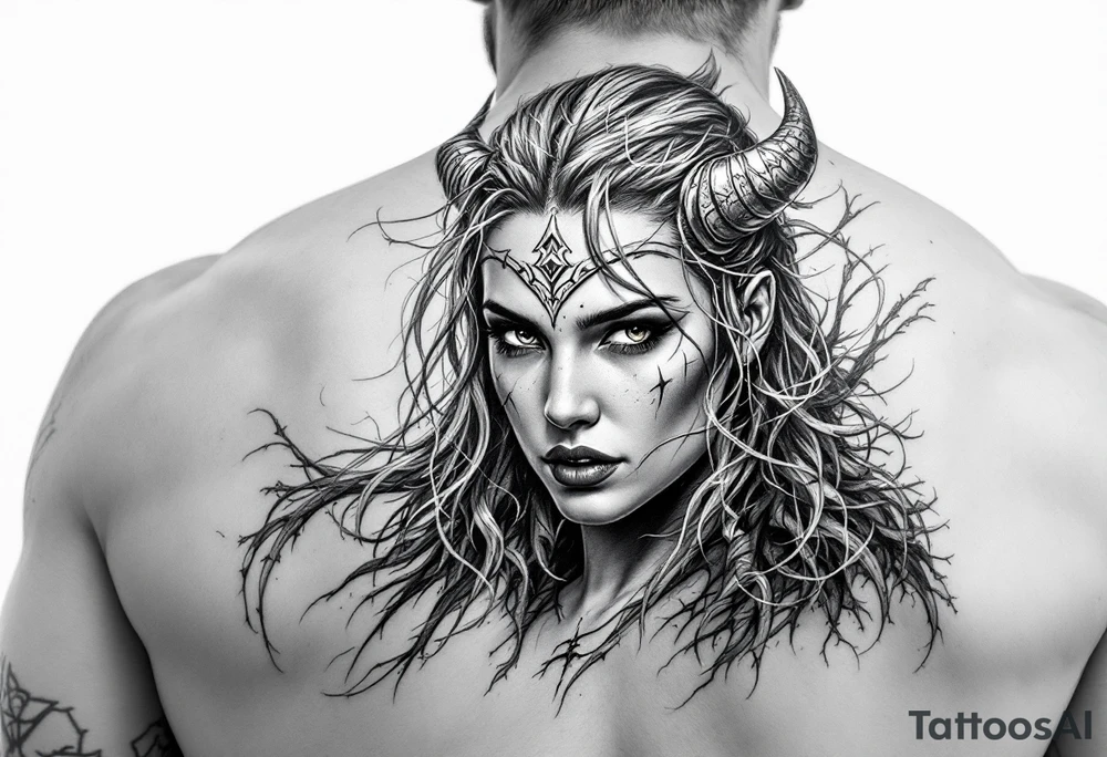 Female Viking fighters tattoo idea