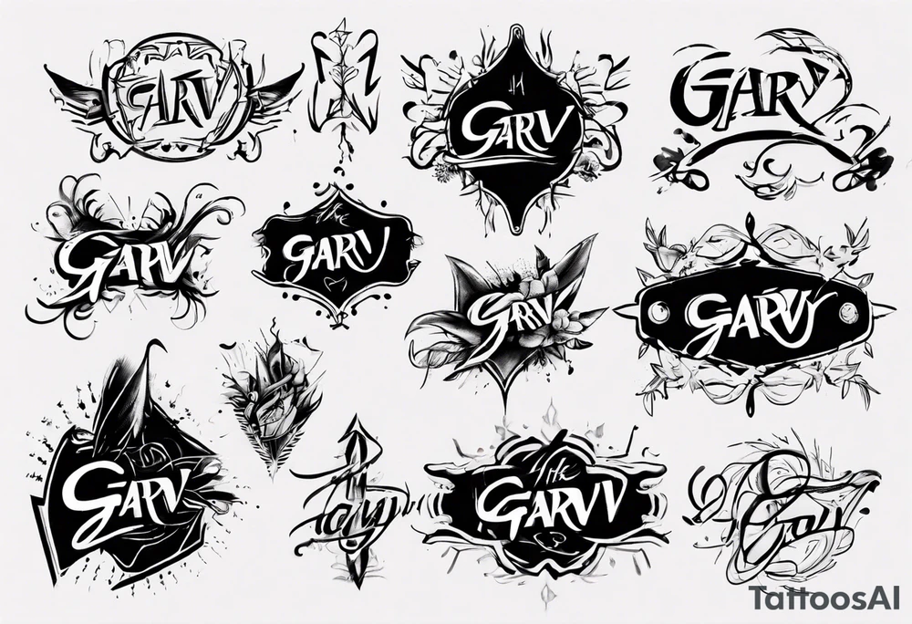 The word GARV as a handwritten signature tattoo idea
