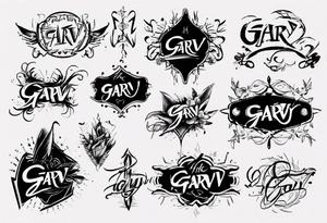 The word GARV as a handwritten signature tattoo idea