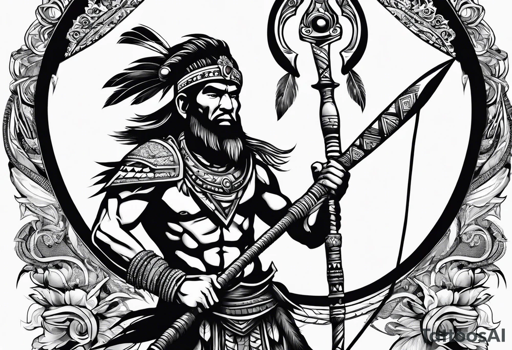 Abe odyssey as a tribal warrior with a spear tattoo idea