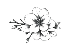 Cherry blossom with round petals tattoo idea