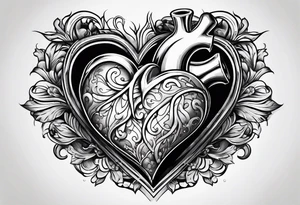 heart with 4 wheels in it tattoo idea