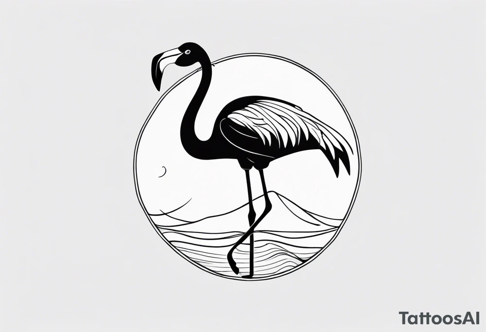 cute flamingo tattoo idea