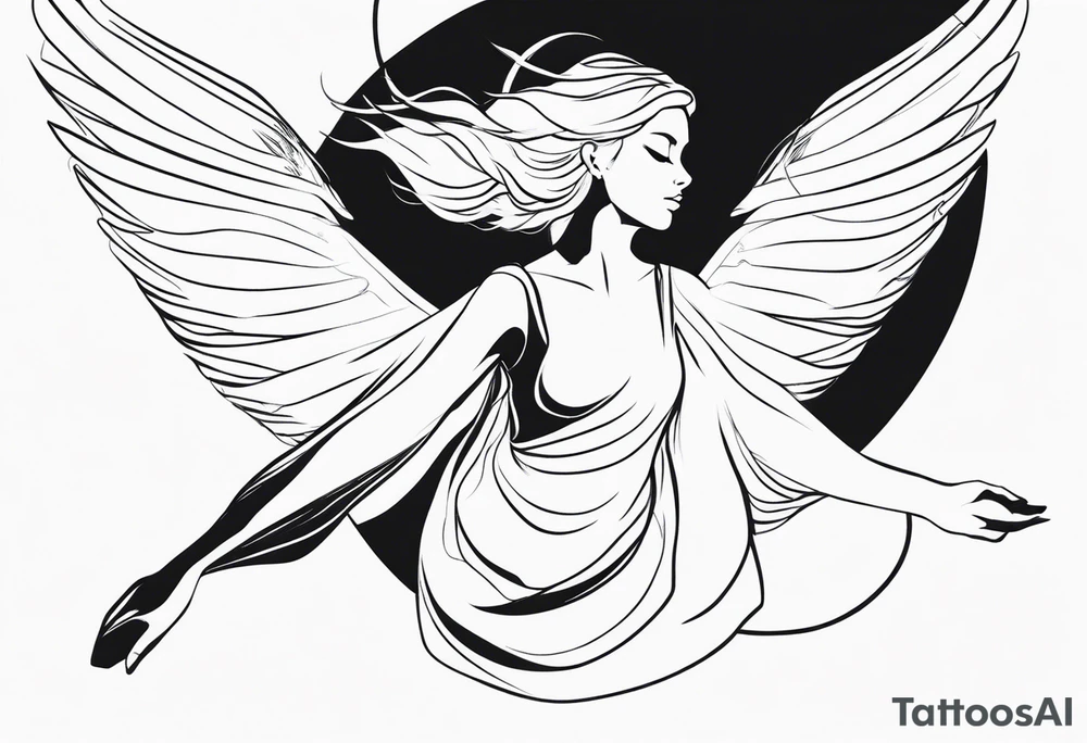 person in flight tattoo idea