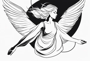 person in flight tattoo idea