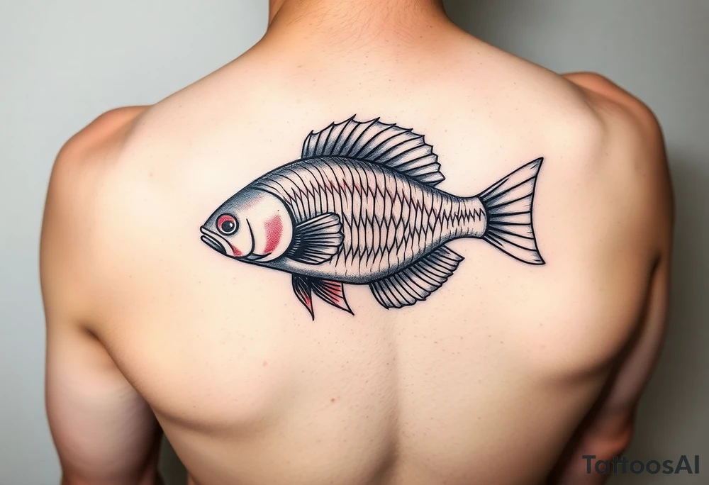 Beta fish black and red tattoo idea