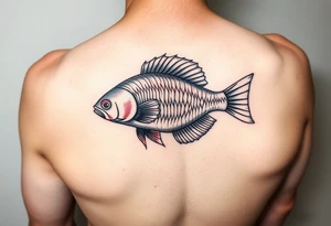 Beta fish black and red tattoo idea