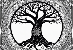 Gondor tree with Jedi symbol tattoo idea