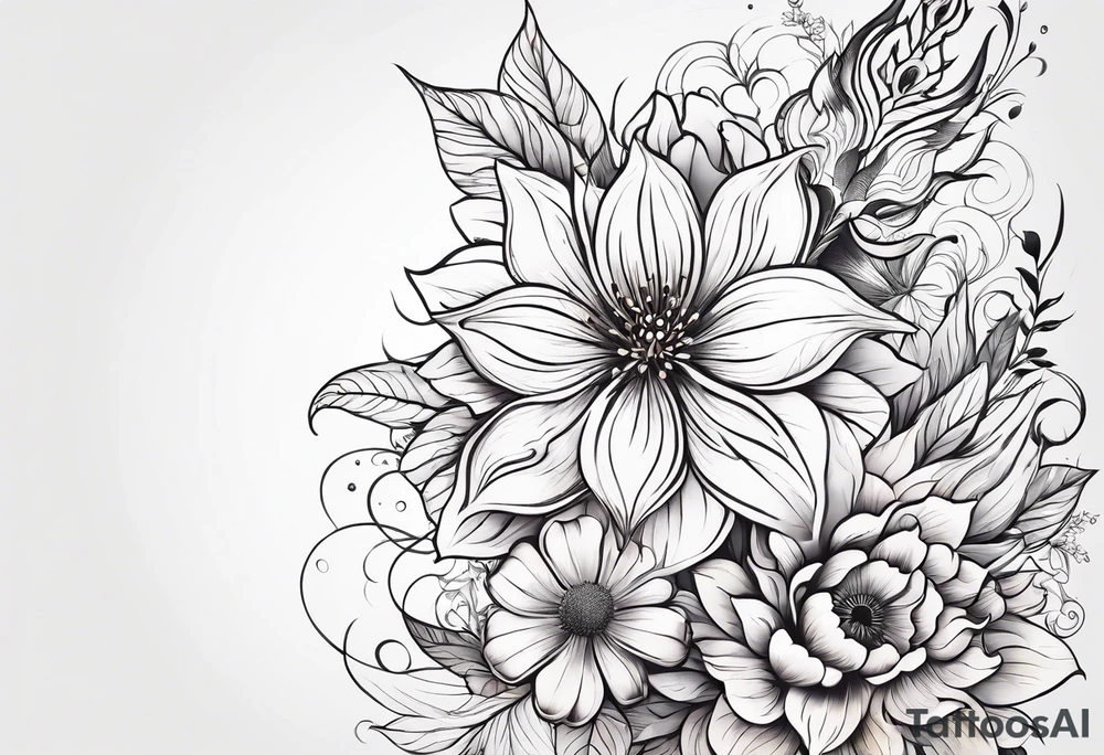 Summer floral tattoo idea