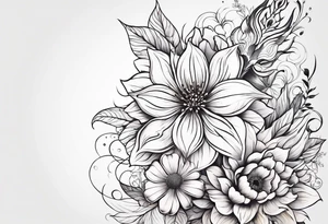 Summer floral tattoo idea
