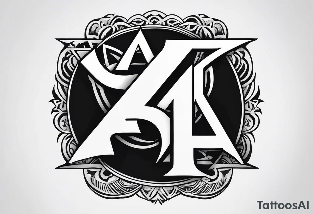 the letters A R in the middle of a ninja headband tattoo idea