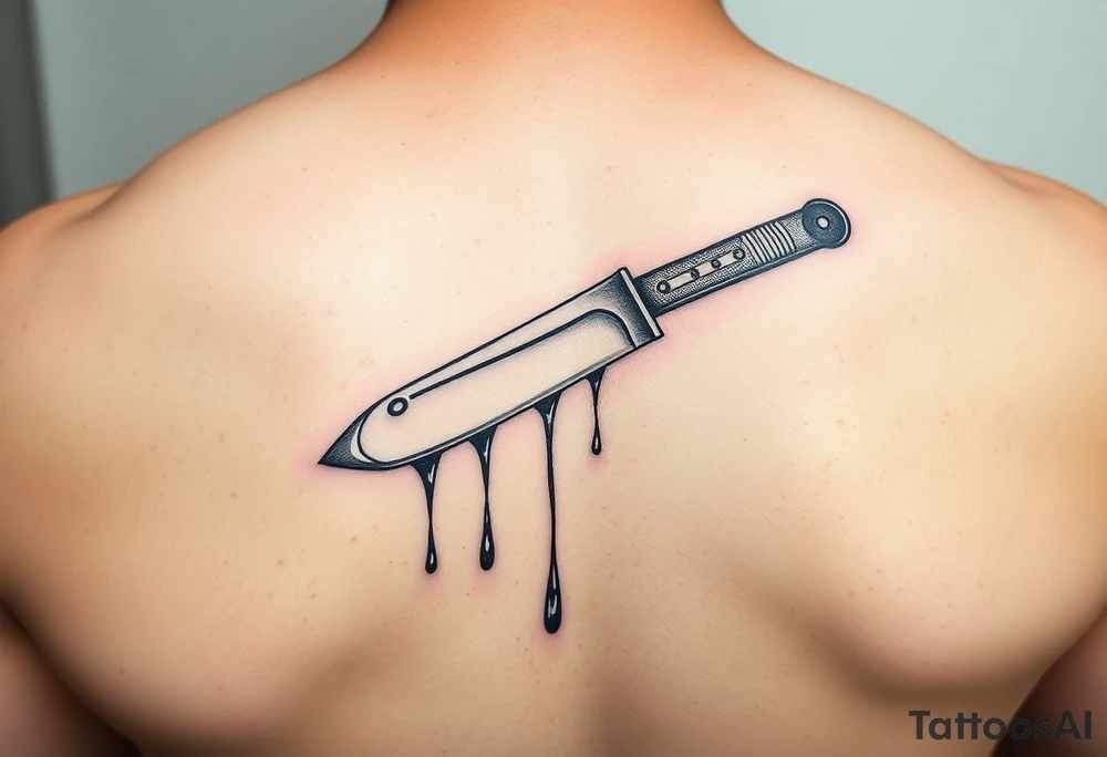 A straight razor with blood dripping tattoo idea