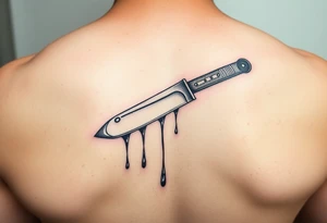 A straight razor with blood dripping tattoo idea