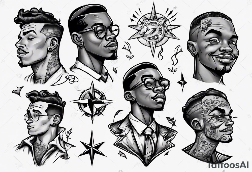 Black son who looks up to his dad tattoo idea
