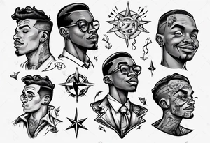 Black son who looks up to his dad tattoo idea