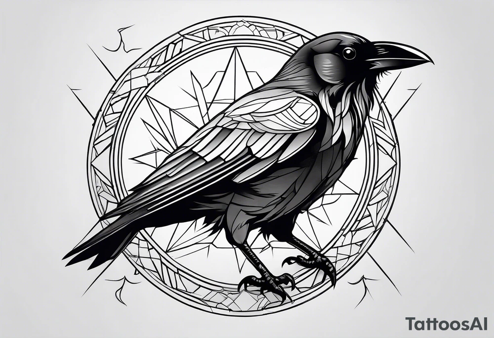 outline of a raven tattoo idea