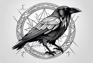 outline of a raven tattoo idea