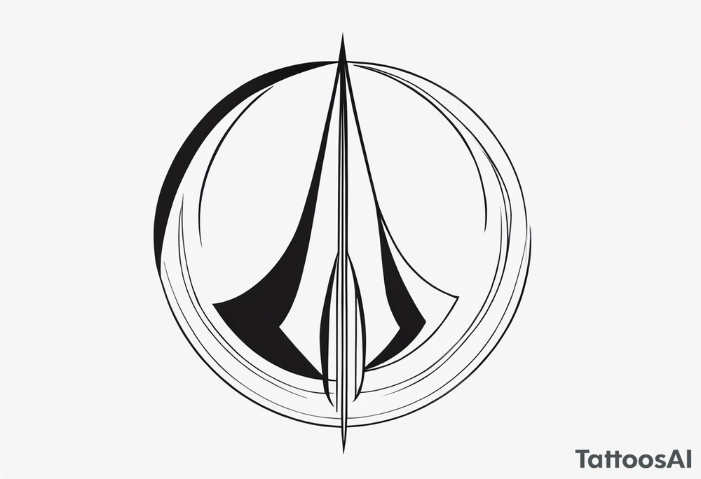 Symbol of Jedi, symbol of Crescent moon downward, symbol of peace, symbol of Atheist, symbol of freedom all combined into one tattoo idea