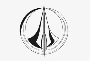 Symbol of Jedi, symbol of Crescent moon downward, symbol of peace, symbol of Atheist, symbol of freedom all combined into one tattoo idea