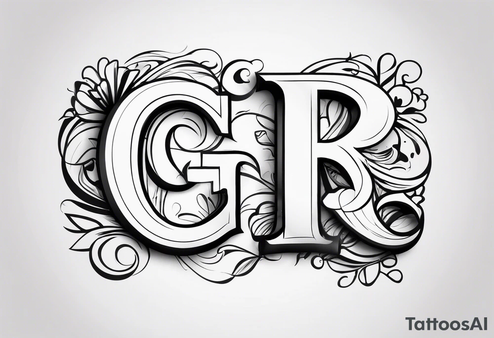 GR letters tattoo idea