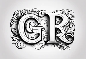 GR letters tattoo idea