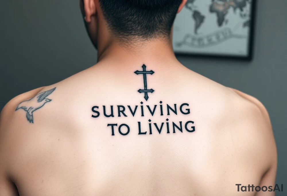 Surviving to living tattoo idea