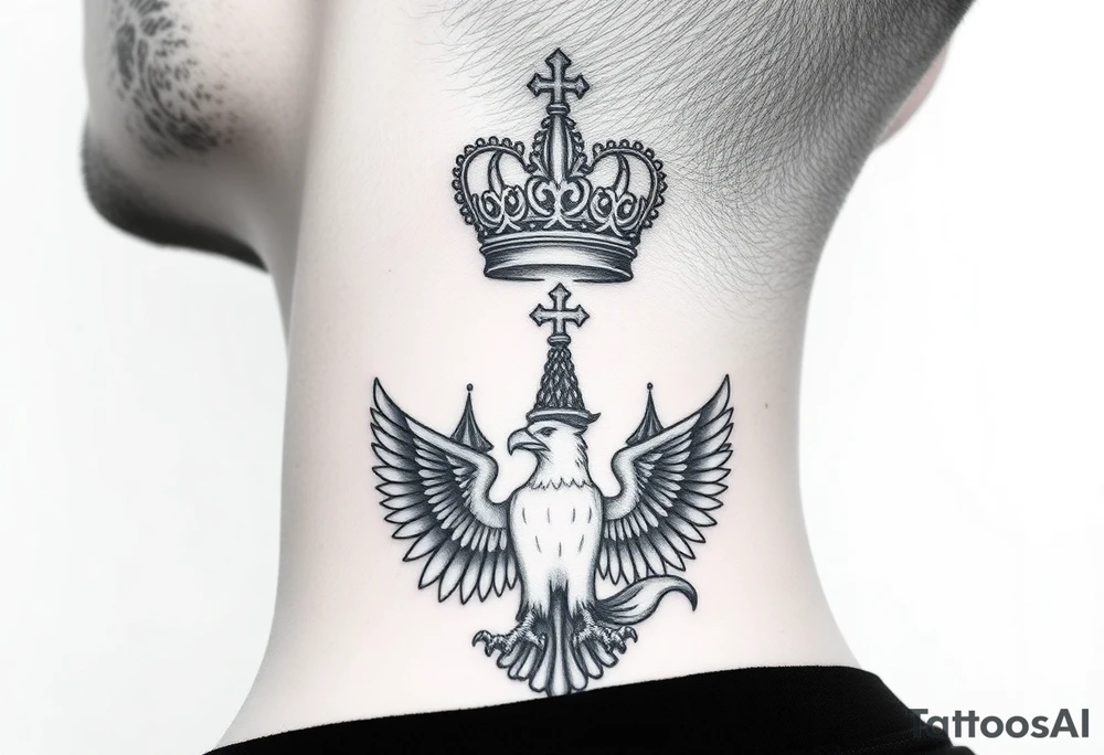 St. George
Russian imperial crown above the eagle
Russian sabre
The Kremlin or St. Basil's Cathedral scene tattoo idea