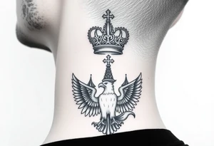 St. George 
Russian imperial crown above the eagle
Russian sabre
The Kremlin or St. Basil's Cathedral scene tattoo idea