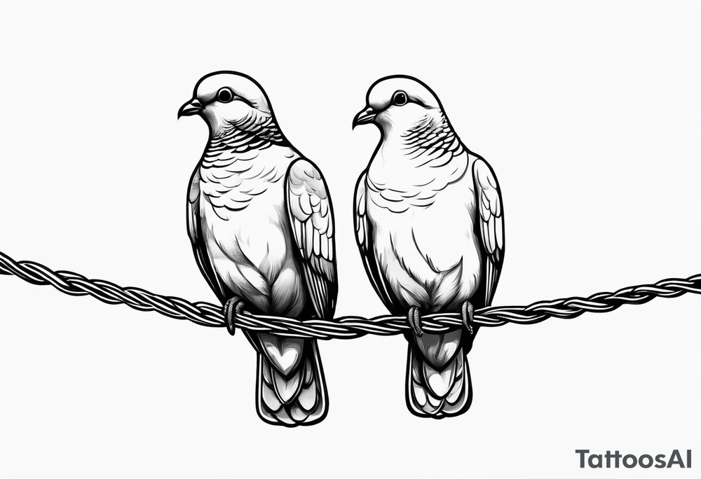 two doves sitting on a wire tattoo idea