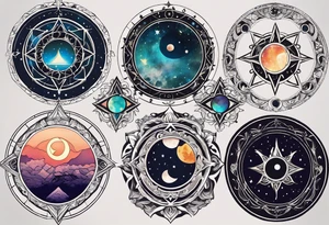 Astrology, Gemini, Natal Chart, angelic, vision, planetary, yin yang, the moon, spiritual third eye, mystical armband tattoo idea
