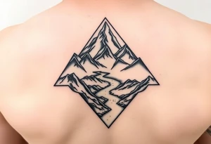 Mountains with the river running through it all inside a triangle with Humboldt at the topb Mendocino  in the left corner and Trinity in the right tattoo idea