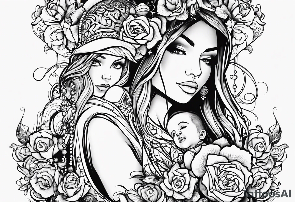 My four kids names Zoe, Tatum, Damian, Ramiro tattoo idea
