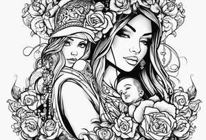My four kids names Zoe, Tatum, Damian, Ramiro tattoo idea