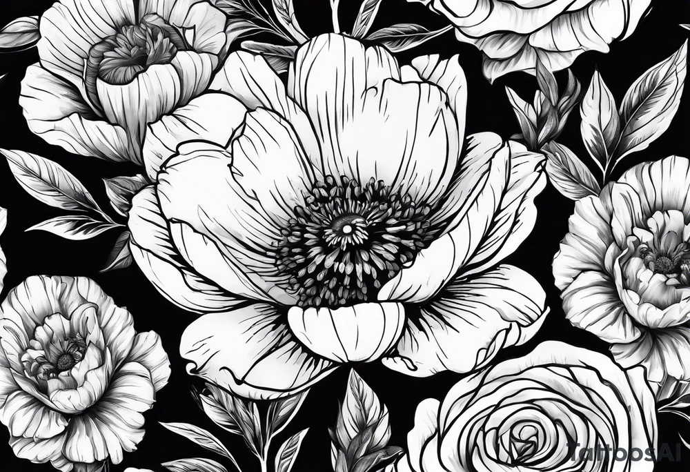 September birth flower with roman numerals IX-VI-LVII tattoo idea