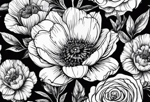 September birth flower with roman numerals IX-VI-LVII tattoo idea