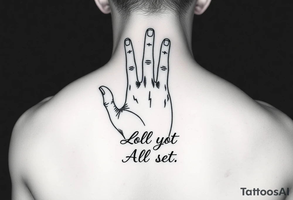 Hand signing I love you (do not show those words) with the words All Set tattoo idea