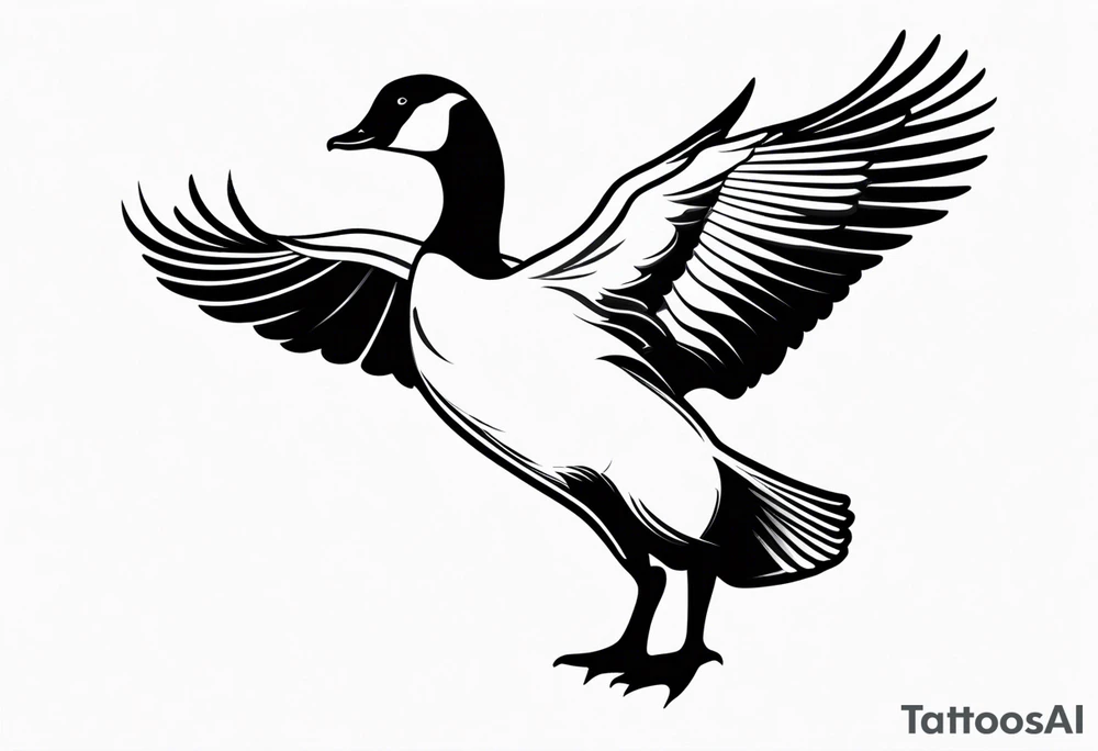canadian goose shaking wings profile tattoo idea