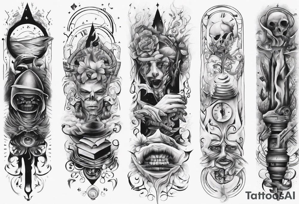 men’s arm sleeve tattoo idea
