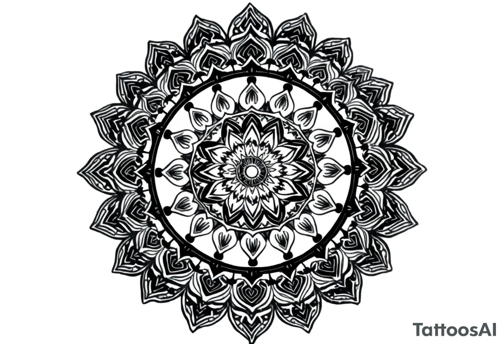 long mandala with ancient rhyme tattoo idea